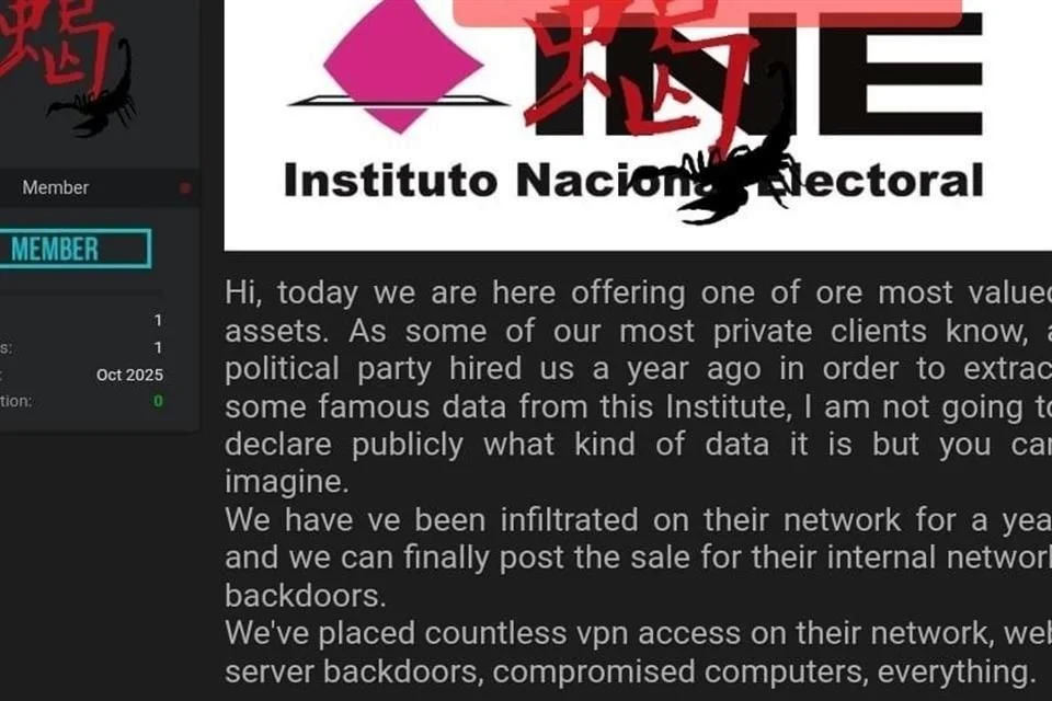 Acceso no autorizado al sistema del INE.