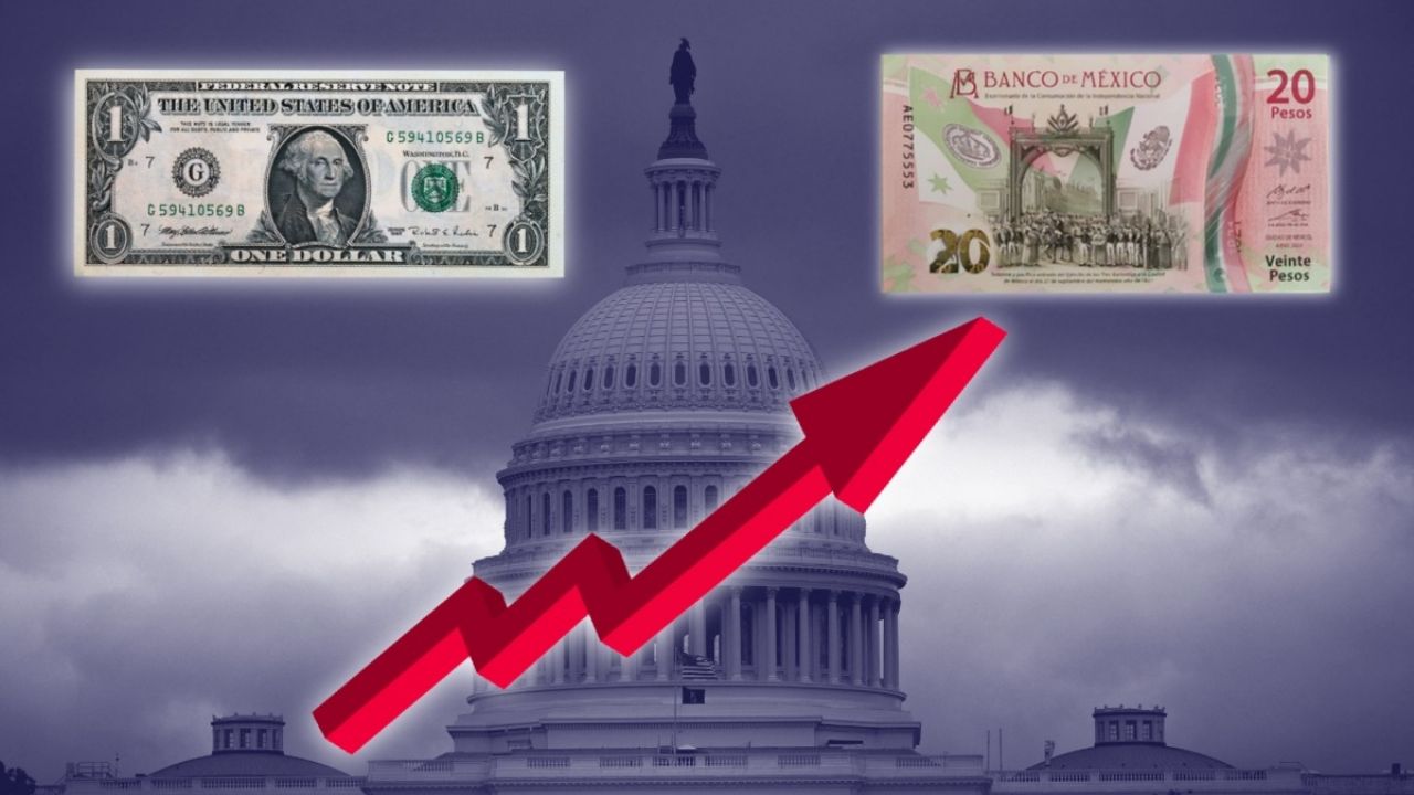 Tasa de cambio del peso mexicano frente al dólar el 9 de octubre de 2025.