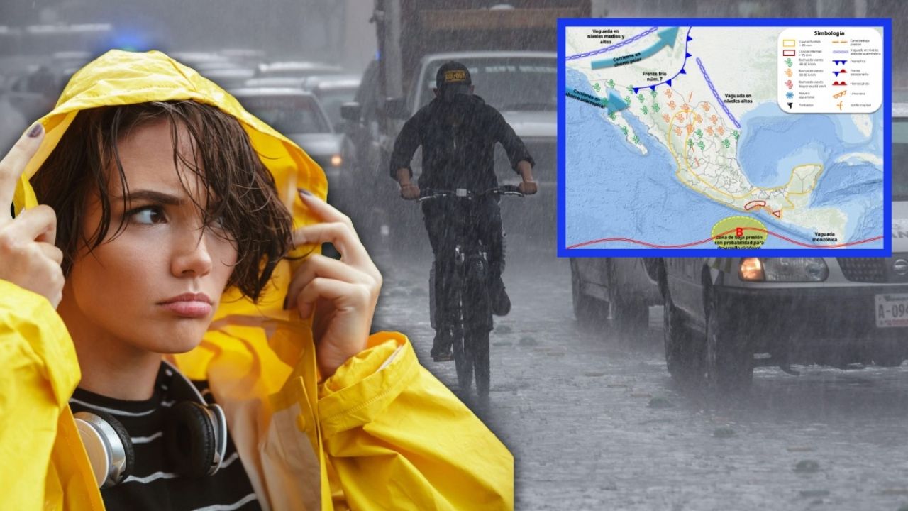 Tormentas intensas se esperan el 16 de octubre de 2025 debido al Frente Frío 7 en las siguientes zonas.