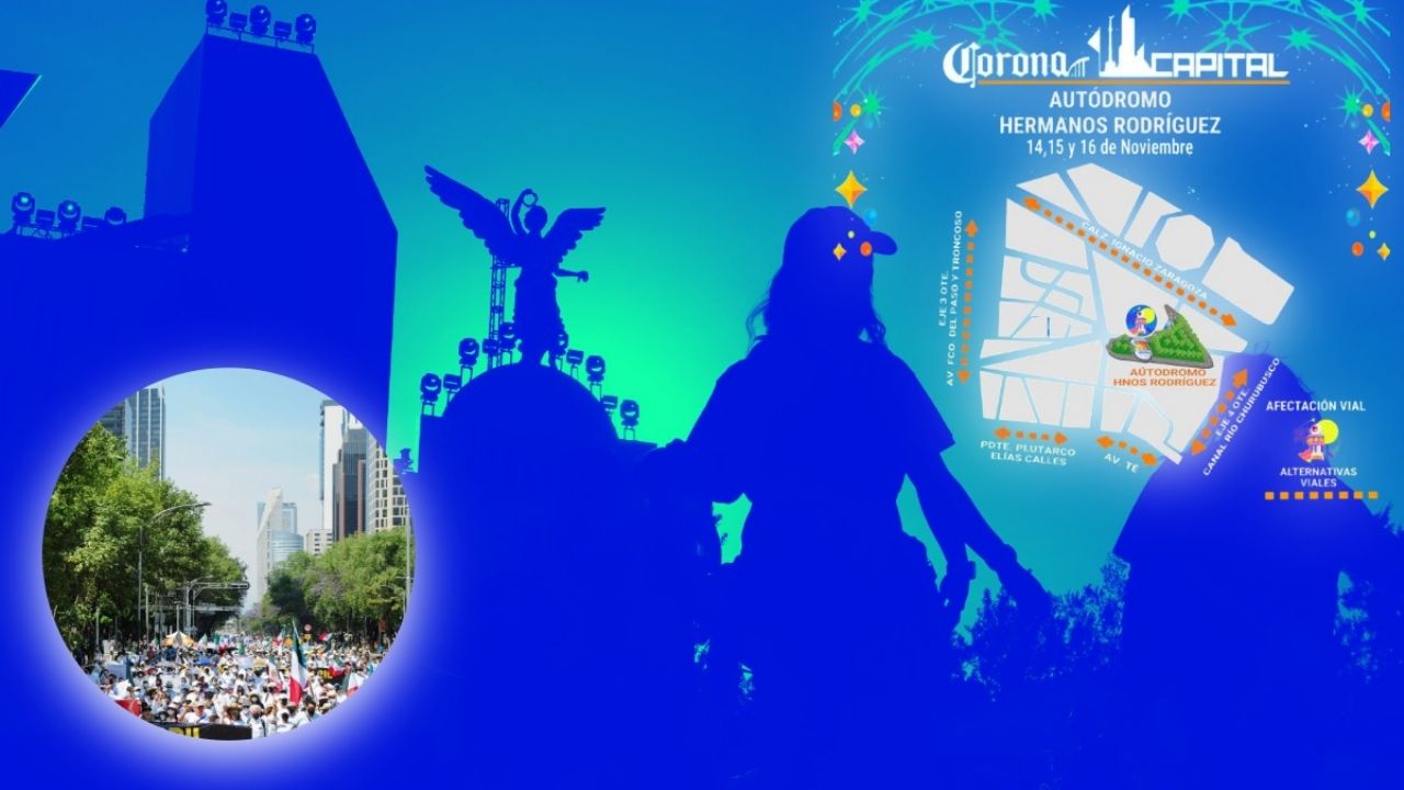 Movilidad colapsada en la CDMX el 15 de noviembre de 2025: Cierres por Corona Capital y marchas.