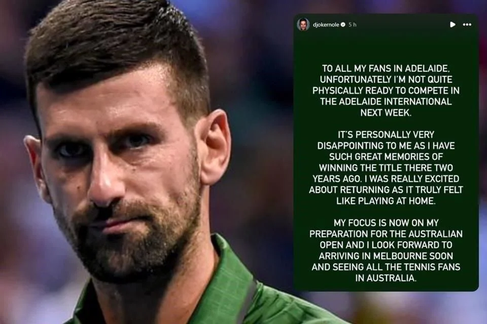 Djokovic se retira del certamen de Adelaida