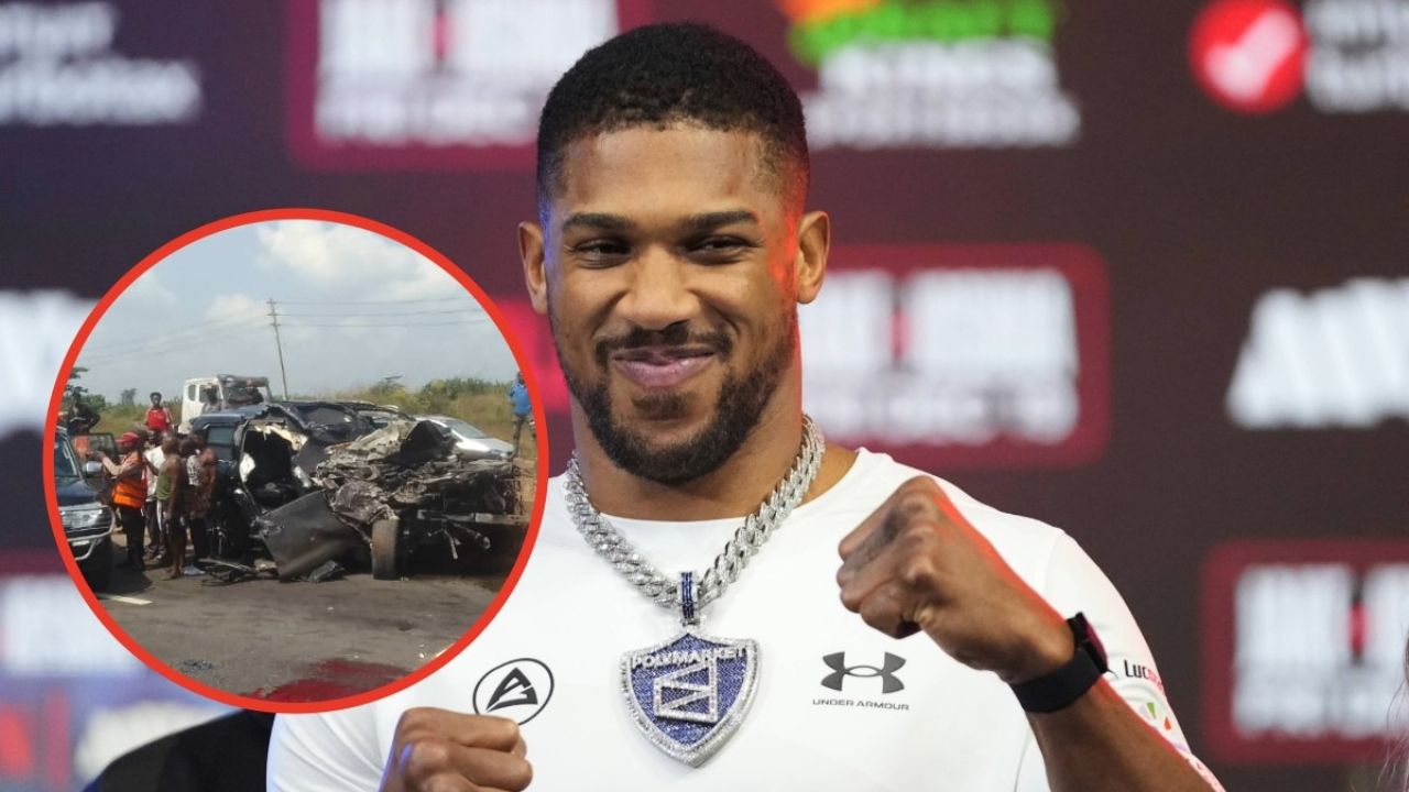 Impacto cercano sufre Anthony Joshua en un incidente automovilístico en Nigeria.
