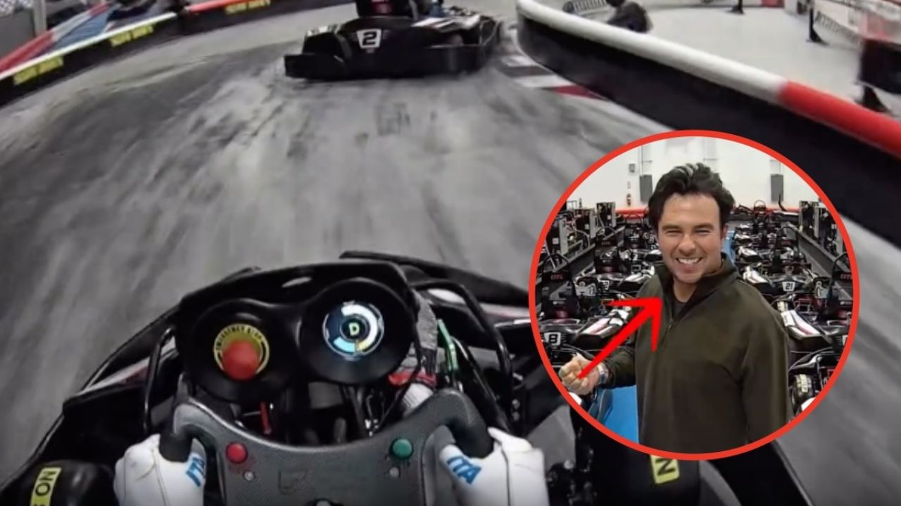 Fanático se enfrenta a Checo Pérez en carreras de karts