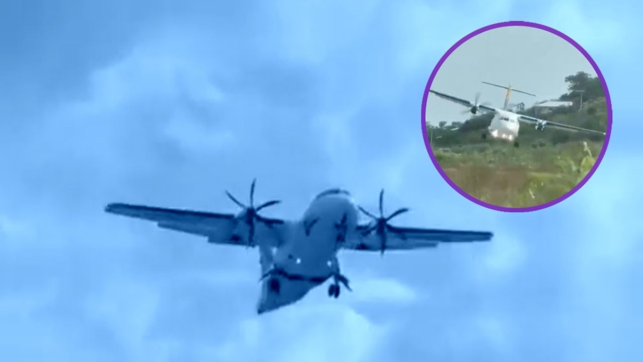 Vuelo aterriza con dificultad en Aeropuerto El Embrujo por fuerte viento | VIDEO