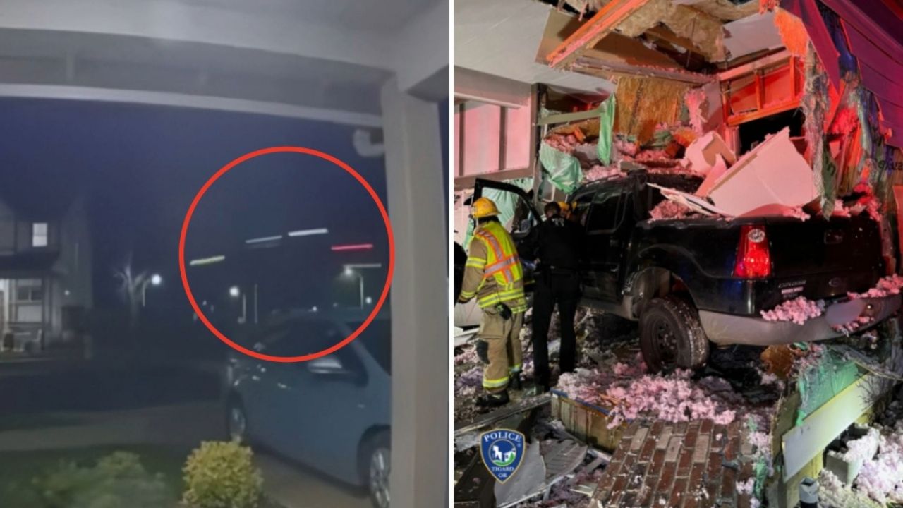 Colosal accidente: SUV en vuelo demuele propiedad | Imágenes explícitas