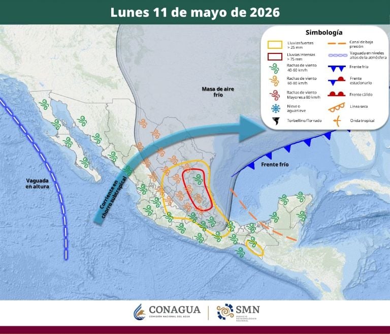 Lluvias y suspensión de clases en Puebla el 11 de mayo