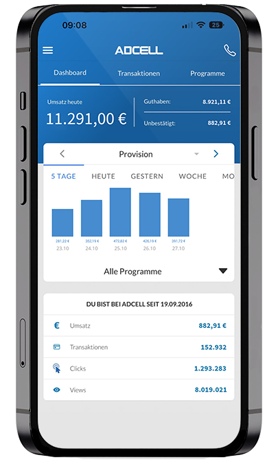 Statistiken in der ADCELL App