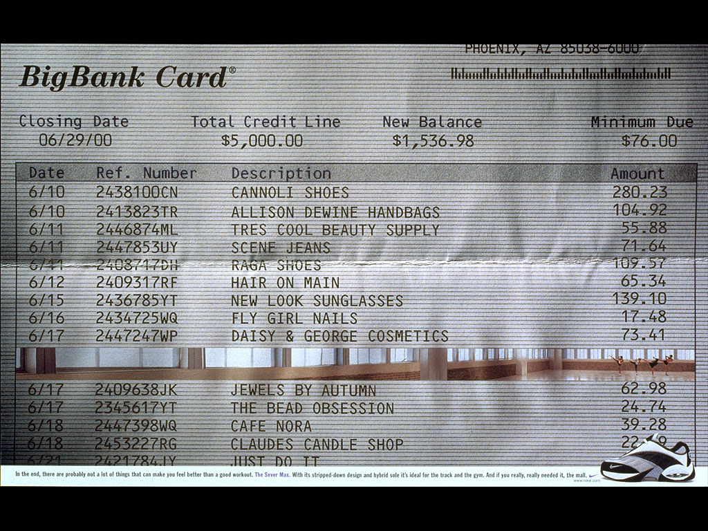 Nike Credit Card Bill