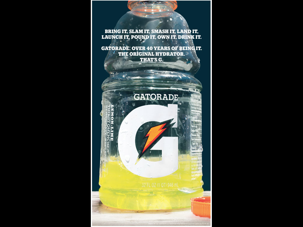 smashed gatorade bottle