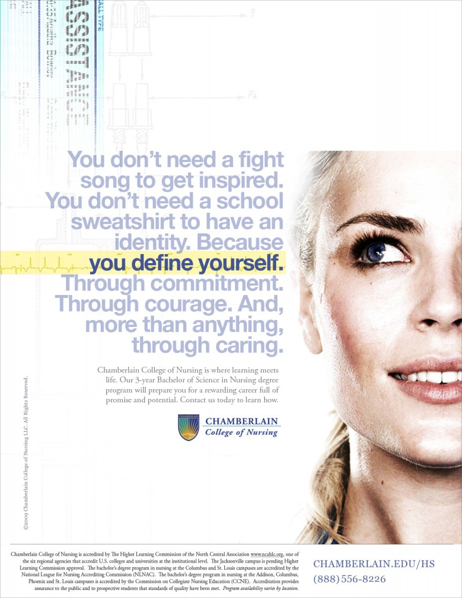 Chamberlain School of Nursing - "We Know Print Ad"