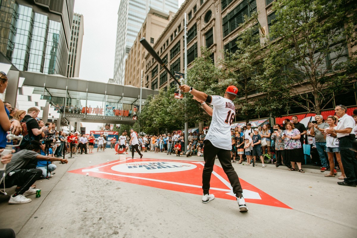 Taking it to the streets: Minnesota Twins players enjoy Wiffle ball game  with fans