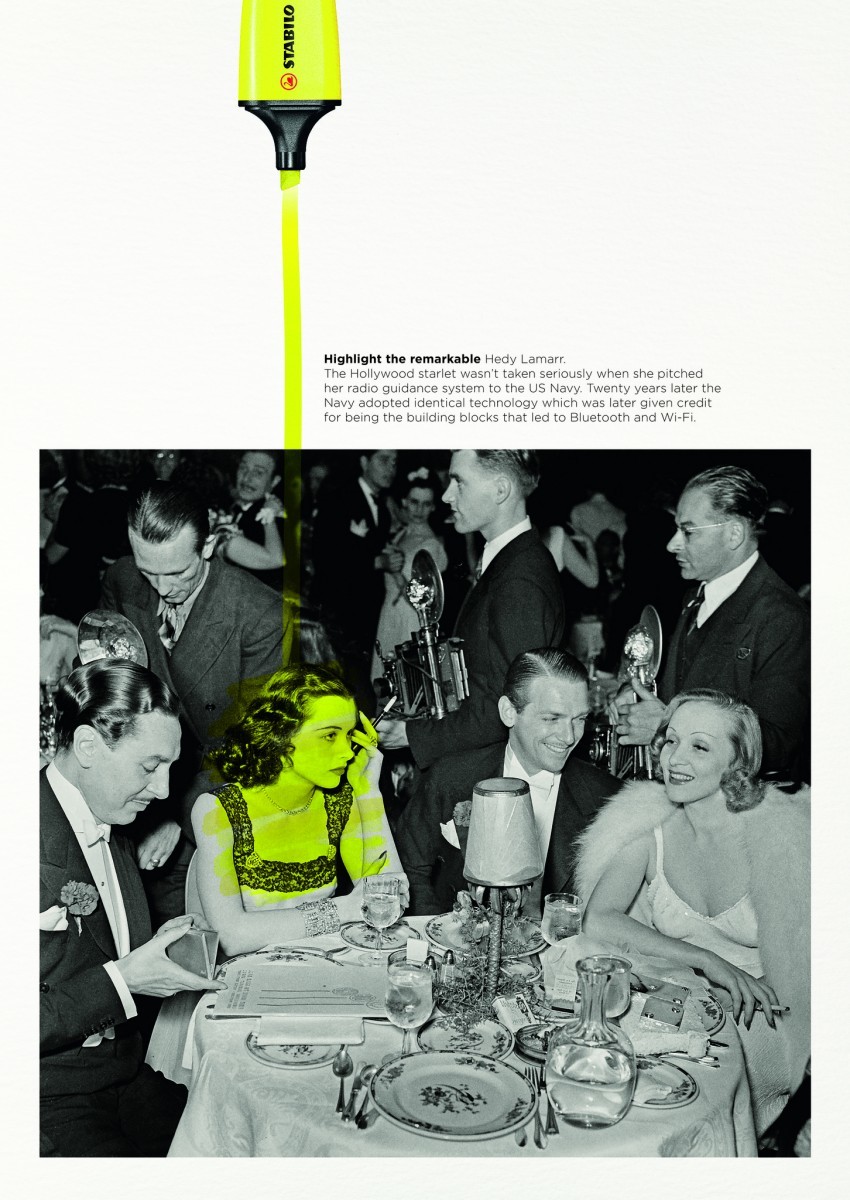 Vera Ickert - Stabilo Boss Highlighter Pen - The remarkable Hedy | AdForum  Talent: The creative industry network.