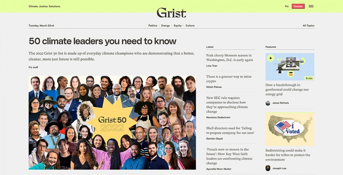 Grist 50 - Climate and justice leaders to watch, Grist