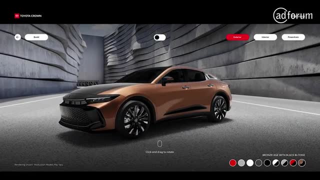 Toyota Crown WebGL Virtual Showroom Interactive Experience
