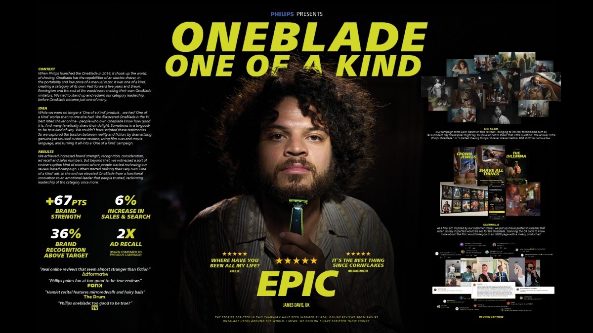 Philips OneBlade - OneBlade, One Of A Kind (Board) by Epica Awards 2023