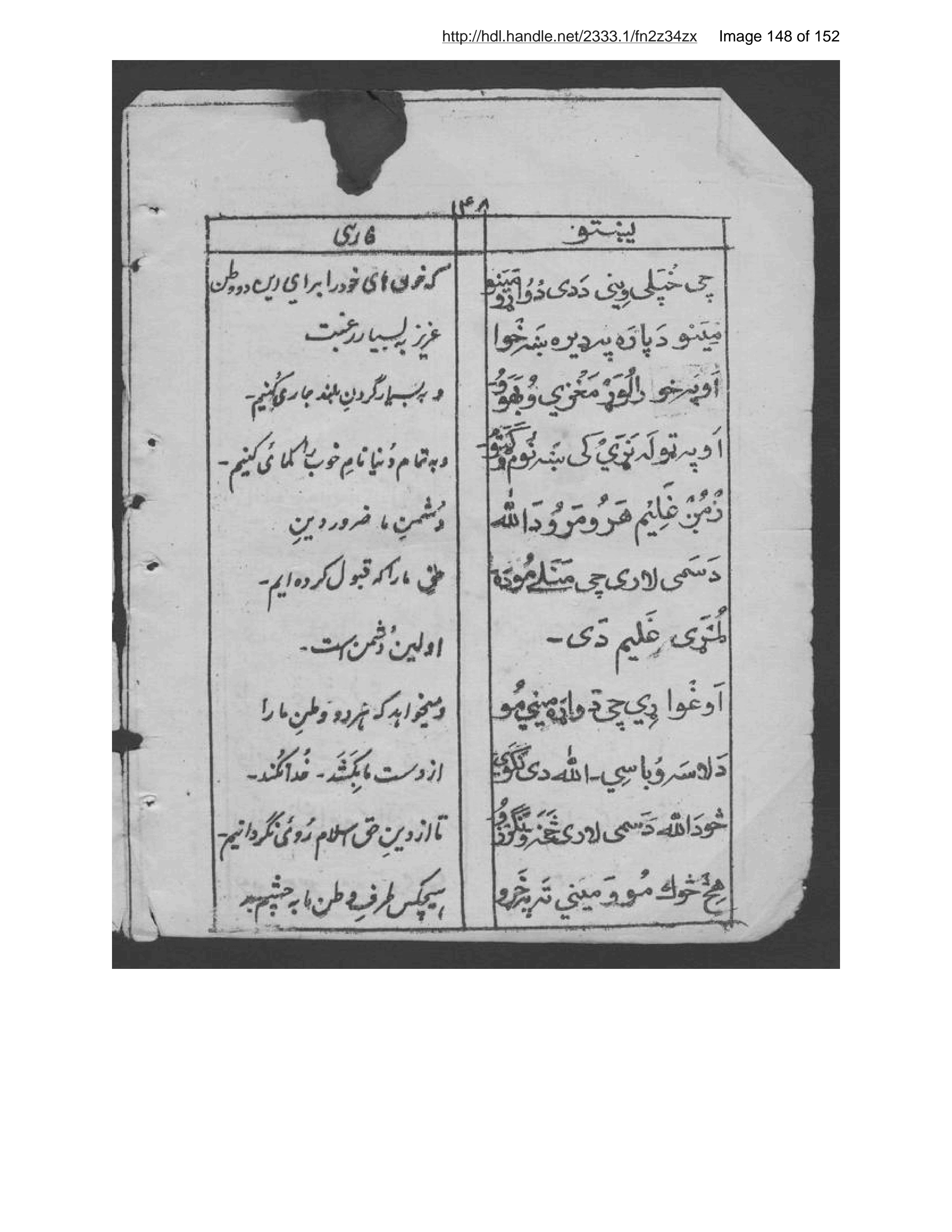 Scanned page 149 of Lumṛay mashar da markī da pashtū Muḥammad ʻAbd al-Wāsī Qandahāri
