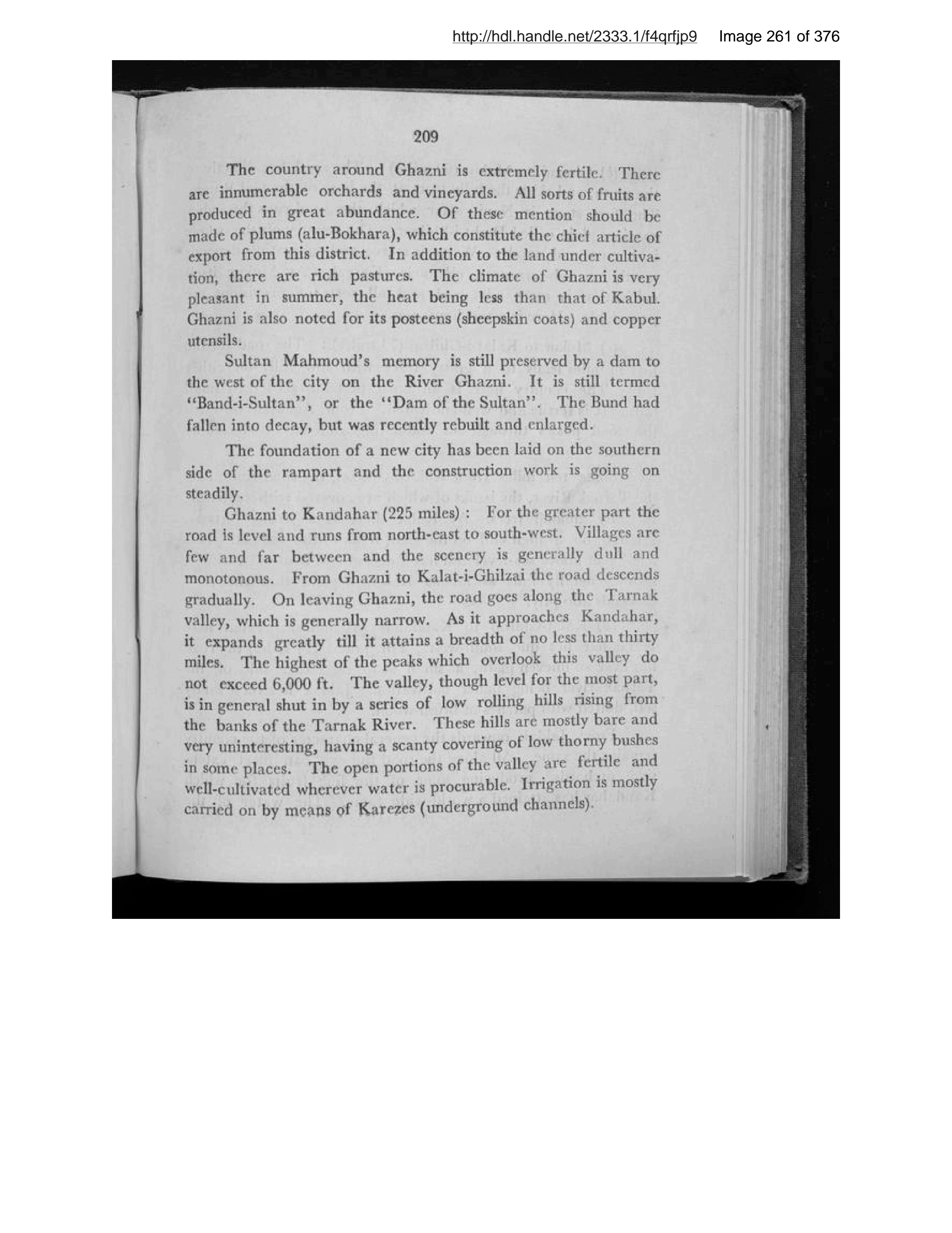 Scanned page 262 of new guide to Afghanistan
