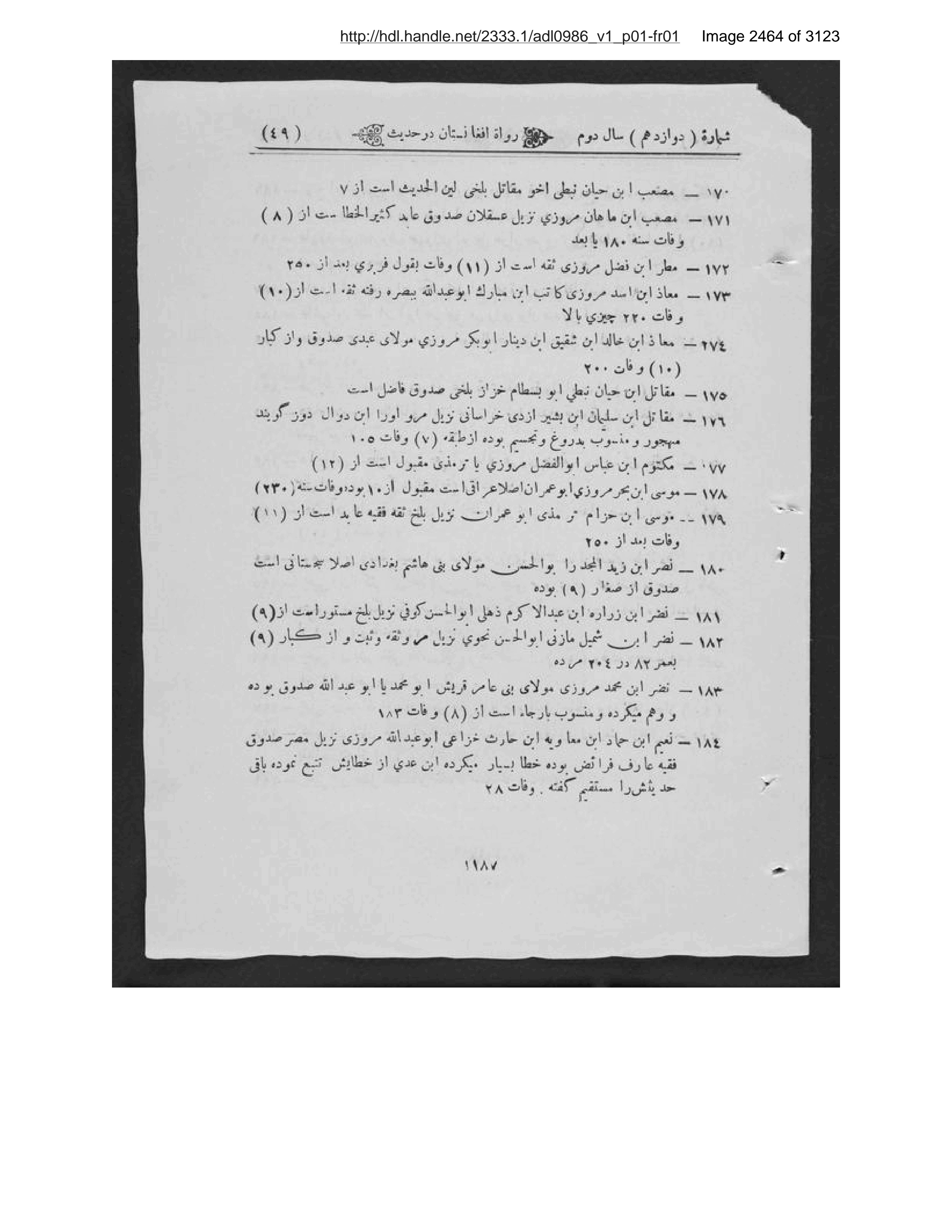 Scanned page 2465 of Kābul ʻilmī, adabī, ijtimāʻī, tārīkhī