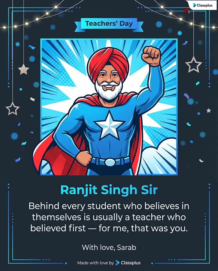 Card for Ranjit Singh Sir