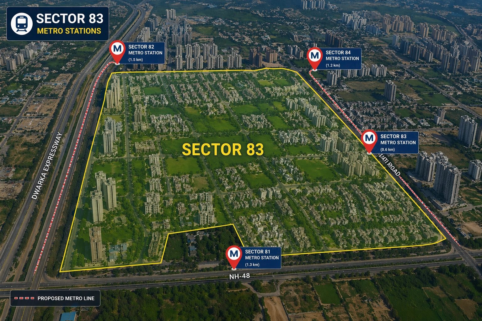 Metro station near Sector 83