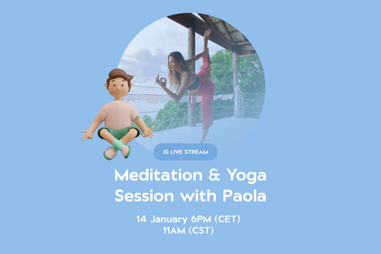 Join us for a Meditation & Yoga session next Thursday (14.1)