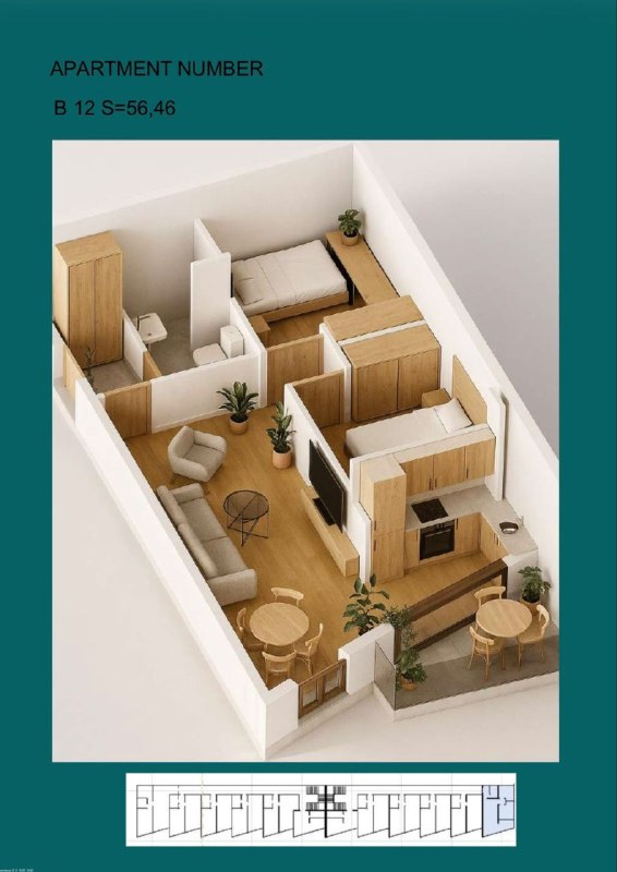 1-Zimmer-Wohnung (1 Schlafzimmer) B3, Bečići Apartments, Budva 12