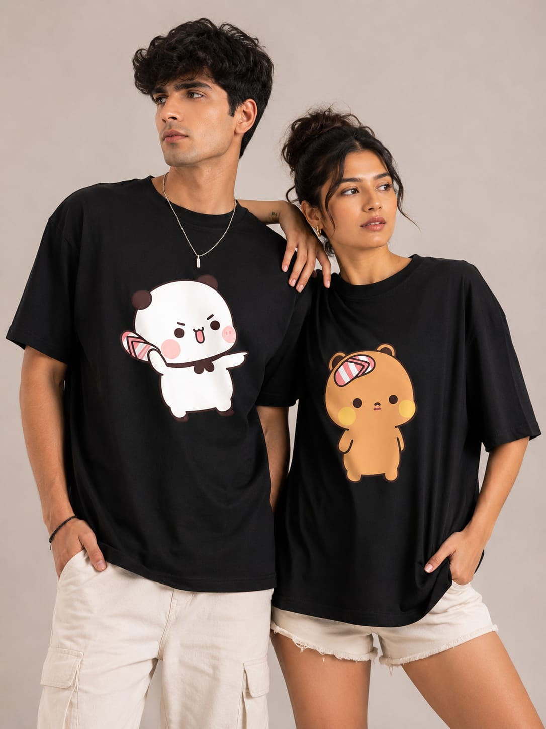 Dudu bubu Couple Tshirt - Oversized - Image 1