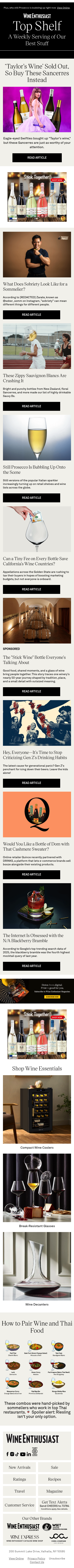 Full email screenshot: 🚫What Does Sobriety Look Like for a Sommelier? from www.wineenthusiast.com