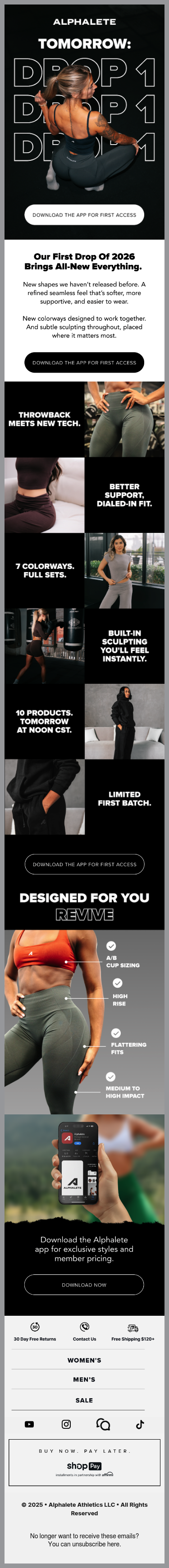 Full email screenshot: 24 hours... from Alphalete Athletics UK