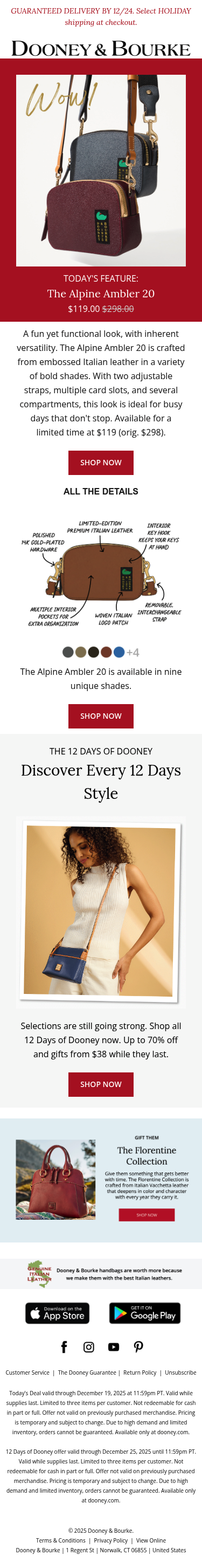 Full email screenshot: WOW! This Embossed Italian Leather Look is Effortlessly Versatile. from ILoveDooney