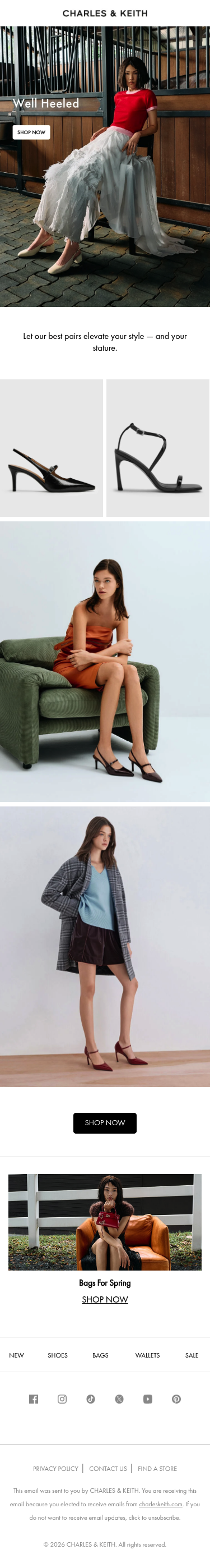 Full email screenshot: Better In Heels from CHARLES & KEITH US
