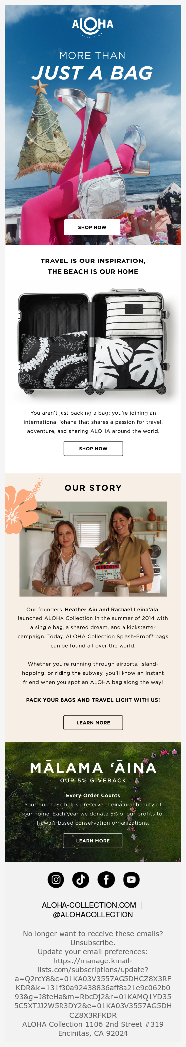 Full email screenshot: You’re In Good Company, ! from ALOHA Collection