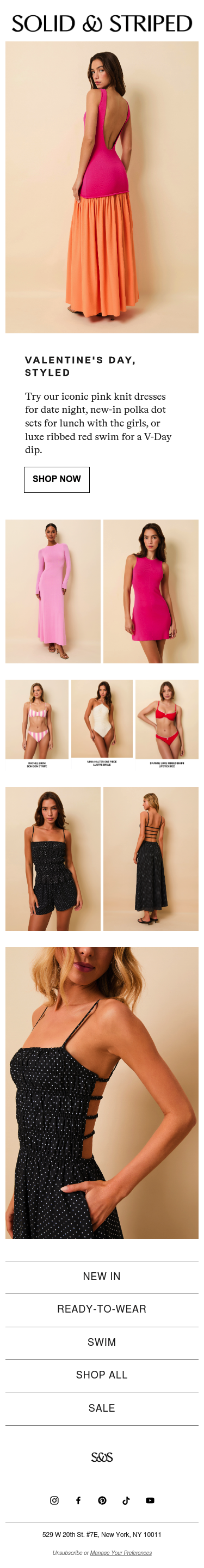Full email screenshot: Valentine's Day from Solid & Striped