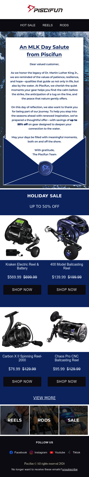 Full email screenshot: ❤️ Carrying the Dream with Hope in Every Step from Piscifun