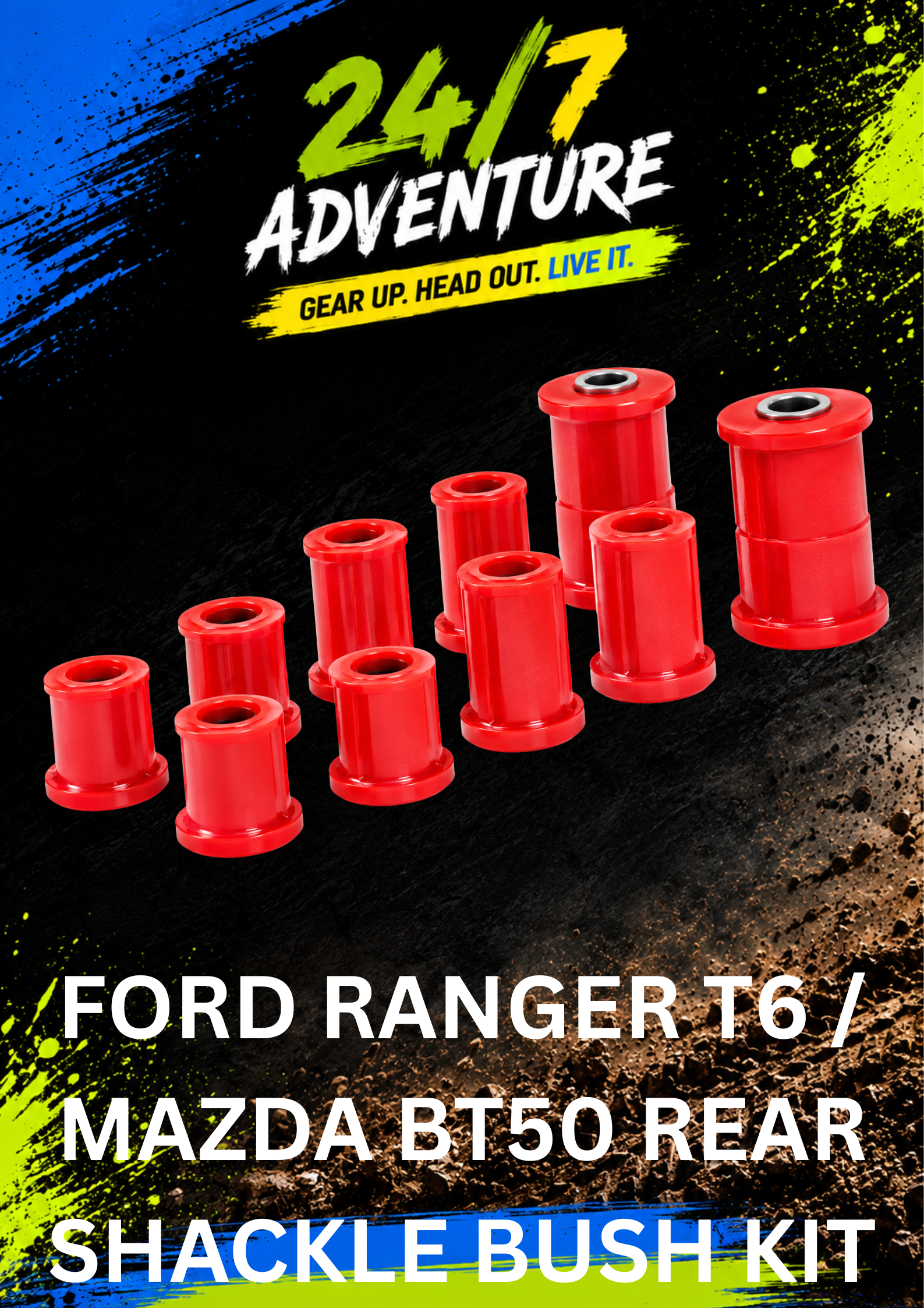 FORD RANGER T6 / MAZDA BT50 REAR SHACKLE BUSH KIT