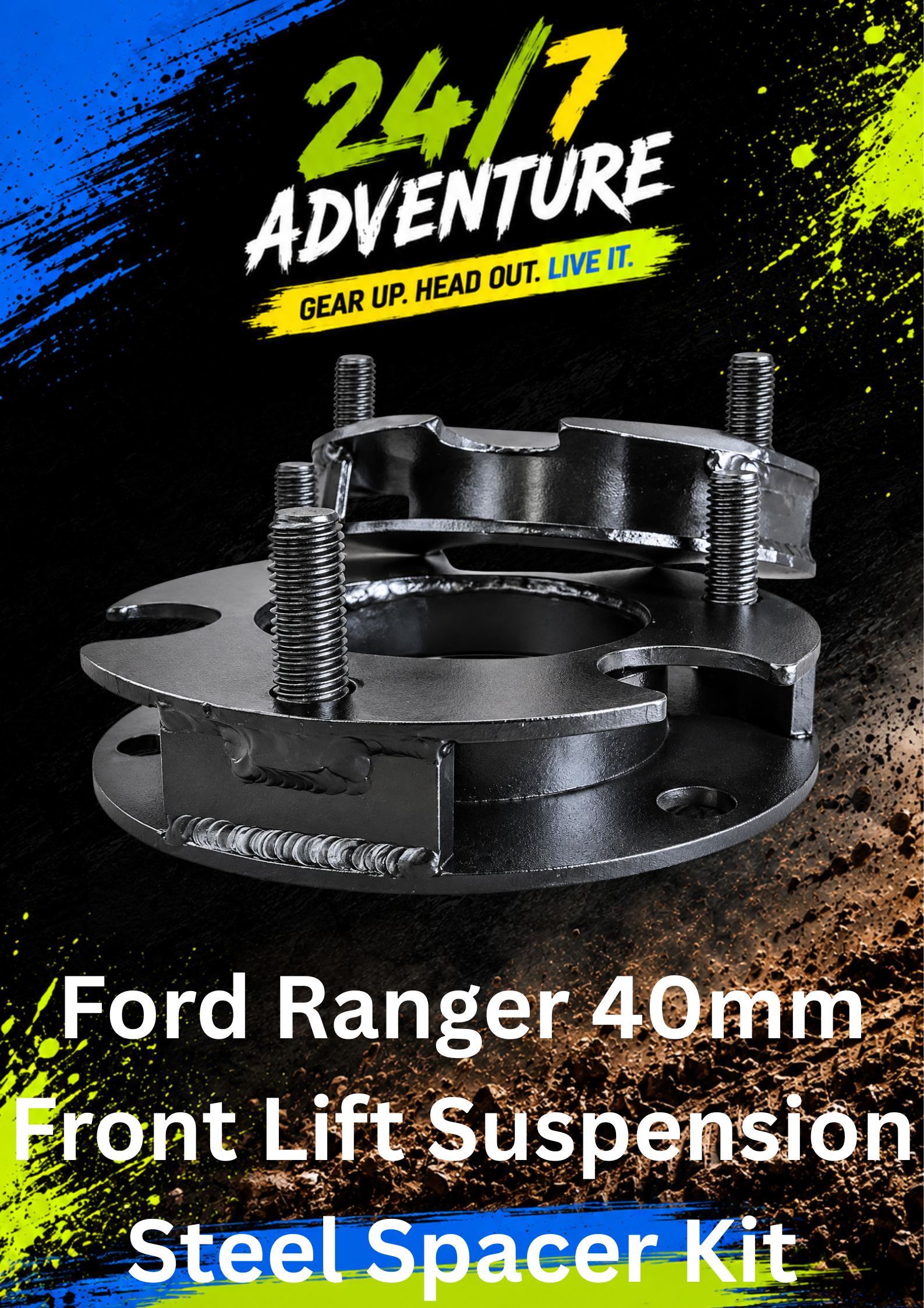 Ford Ranger 40mm Front Lift Suspension Steel Spacer Kit