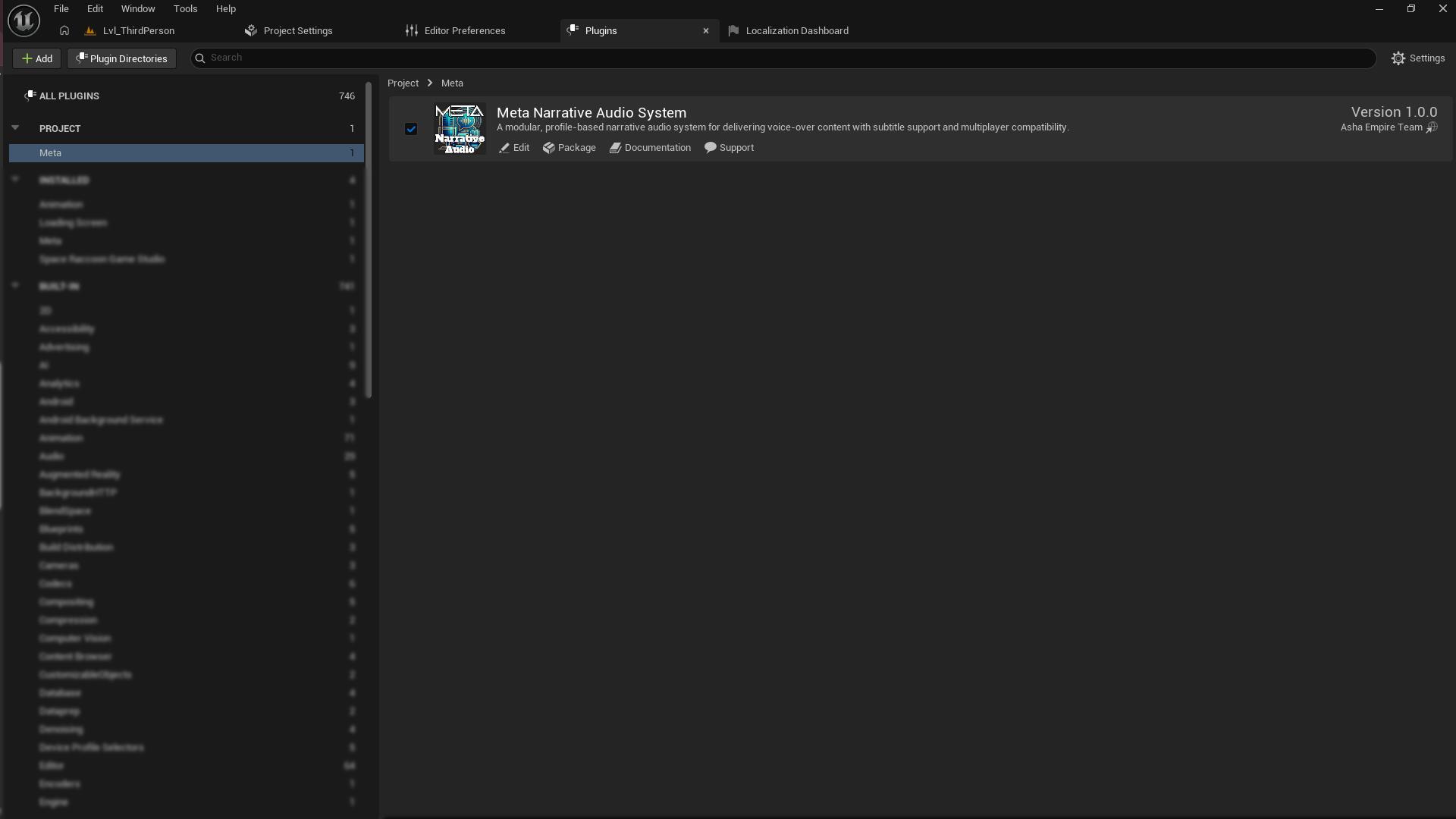 Enable Plugin in Unreal Plugins Window