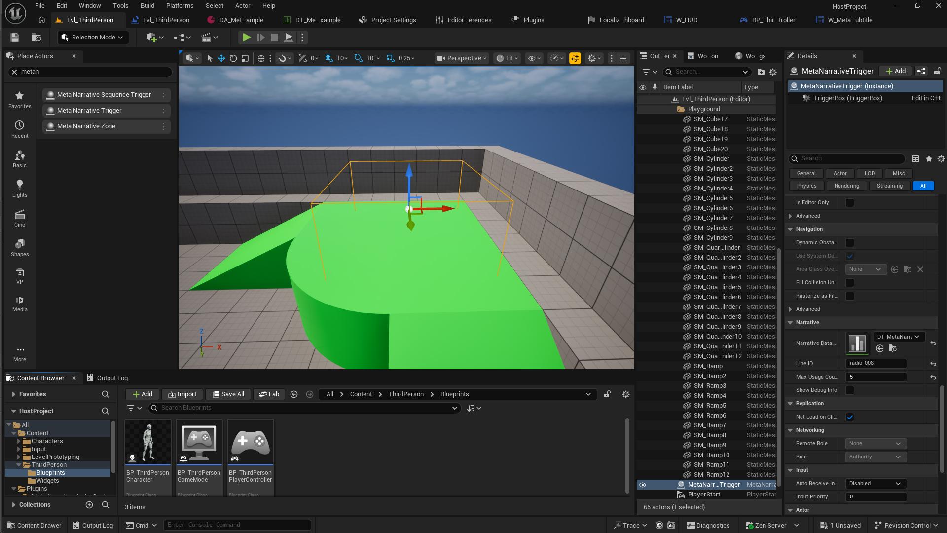 MetaNarrativeTrigger Details Panel Setup