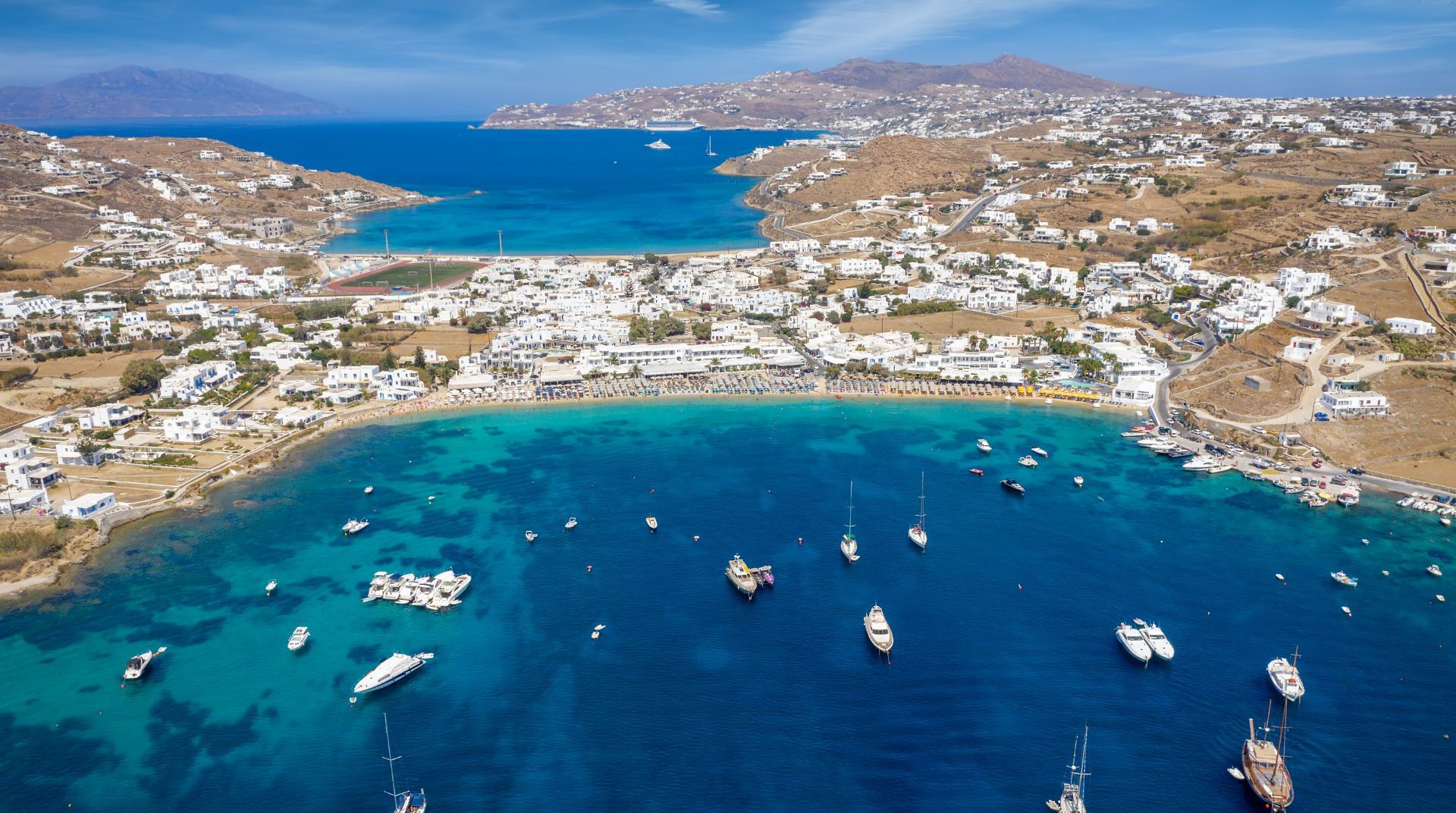 The beatiful beaches of the island from the air