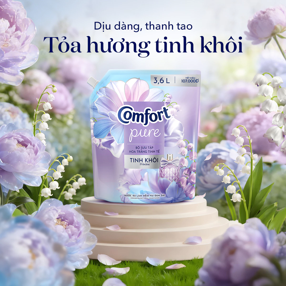 Nước Xả Vải Comfort Hương Hoa Trắng Tinh Khôi