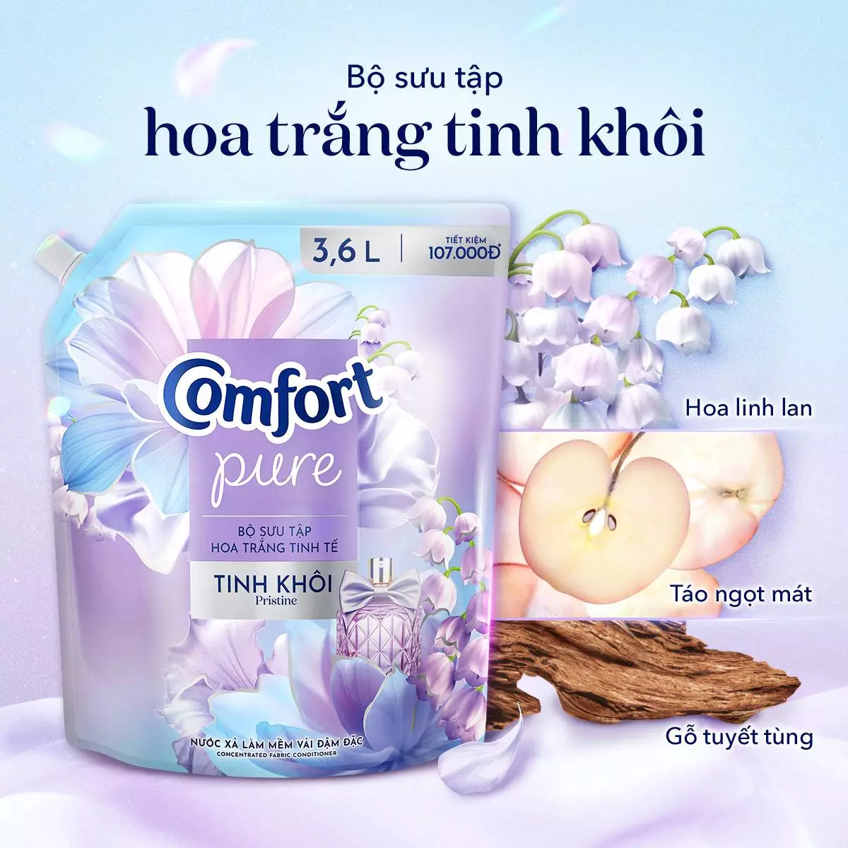 Nước Xả Vải Comfort Hương Hoa Trắng Tinh Khôi