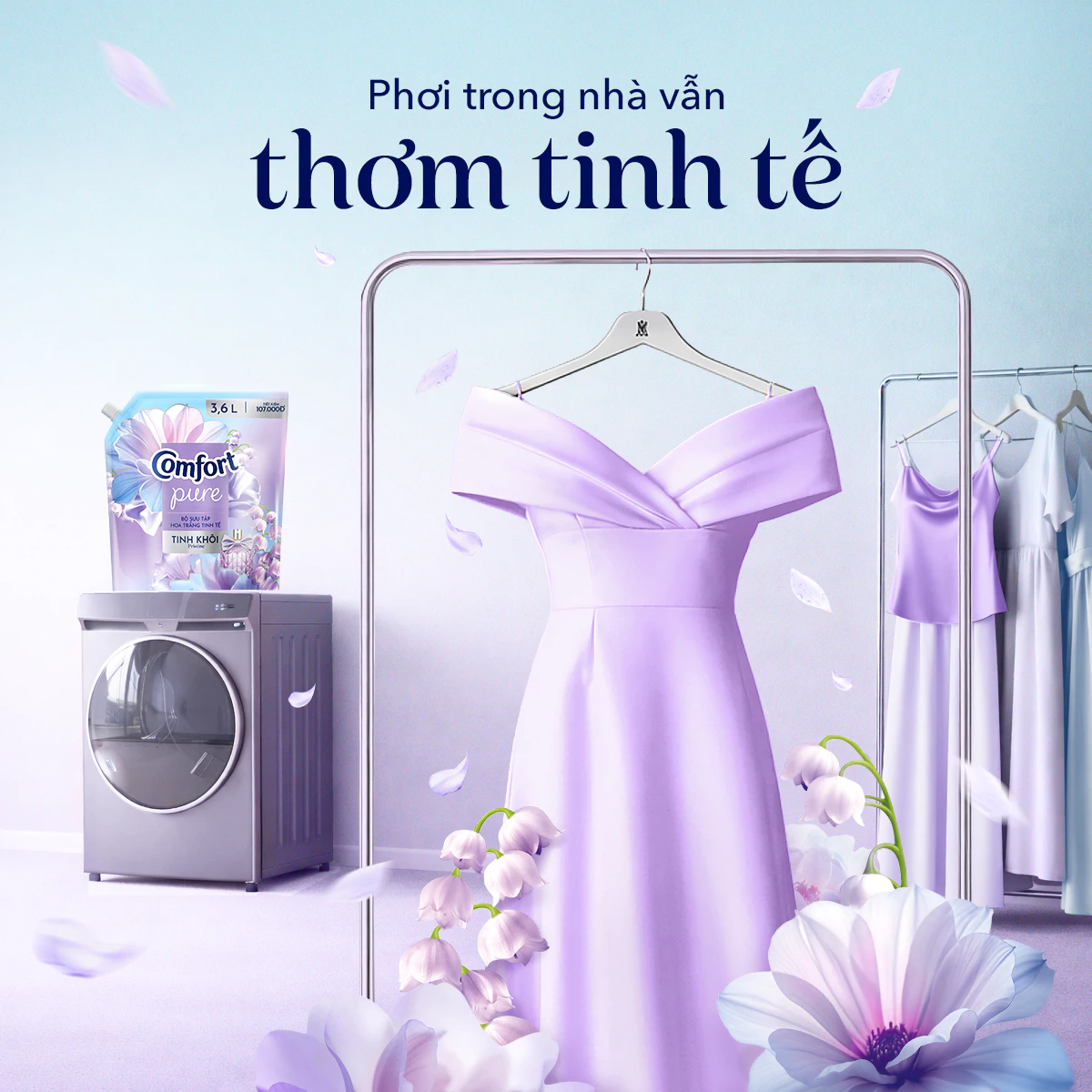 Nước Xả Vải Comfort Hương Hoa Trắng Tinh Khôi