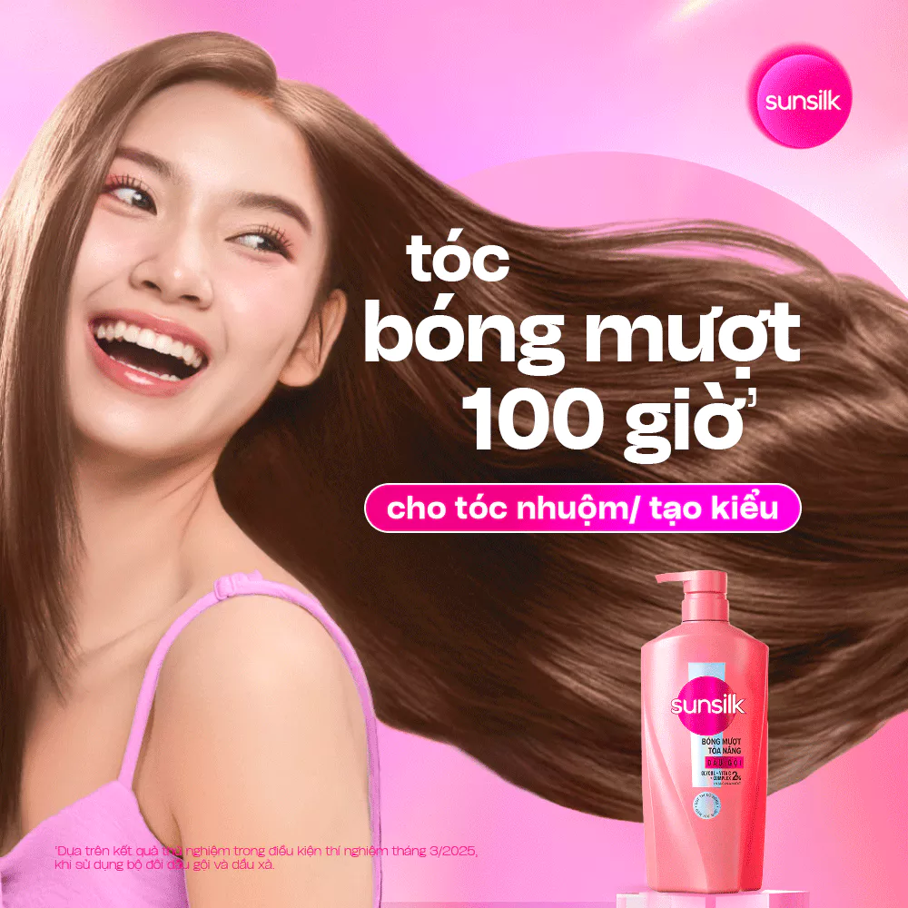 Dầu Gội Sunsilk Luminous UV Glycol-Vita C + Complex Cho Tóc Bóng Mượt Tỏa Nắng 100 Giờ