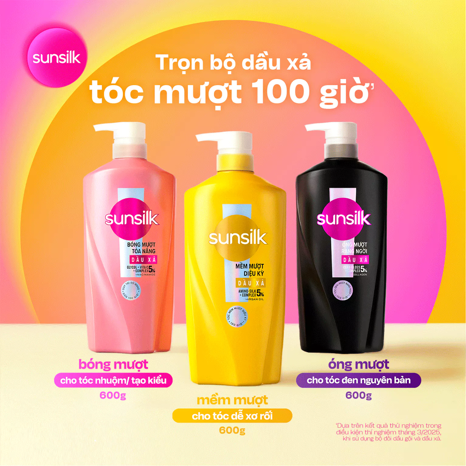 Dầu Xả Sunsilk Luminous UV Glycol-Vita C + Complex Cho Tóc Bóng Mượt Tỏa Nắng 100 Giờ