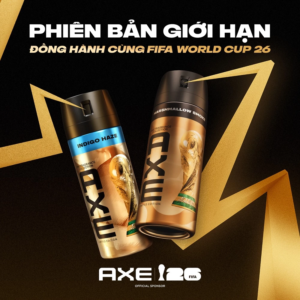 Xịt Nước Hoa Ngăn Mùi Axe Phiên Bản Giới Hạn FIFA World Cup 2026 Hương Marshmallow Smoke 150ml