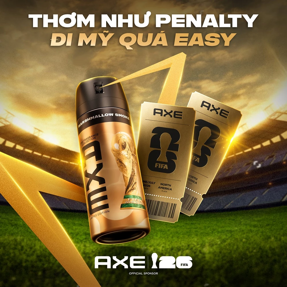 Xịt Nước Hoa Ngăn Mùi Axe Phiên Bản Giới Hạn FIFA World Cup 2026 Hương Marshmallow Smoke 150ml