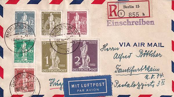 Flugpost Deutschland ab 1945 (ohne Lufthansa, DDR, Saar) | Einzelbelege