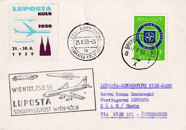 Flugpost Österreich ab 1945 | Sonderflüge ab 1945 - ausländische Zuleitungen