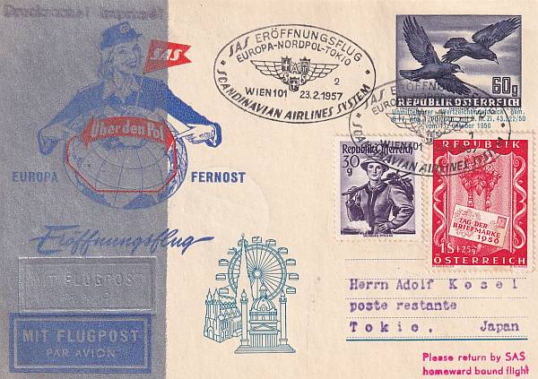 Flugpost Österreich ab 1945 | Erstflüge ab 1945