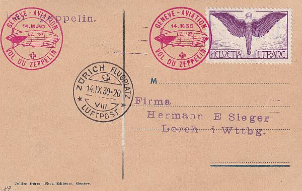 Zeppelinpost | LZ 127 (Graf Zeppelin) 1930